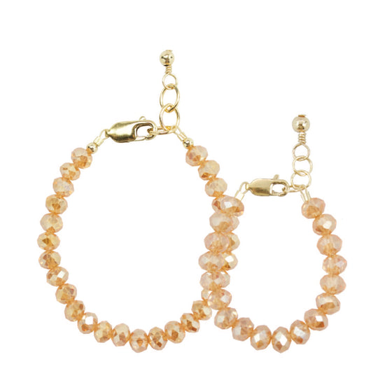 Load image into Gallery viewer, Honey Mom + Mini Bracelet set (6MM Beads)
