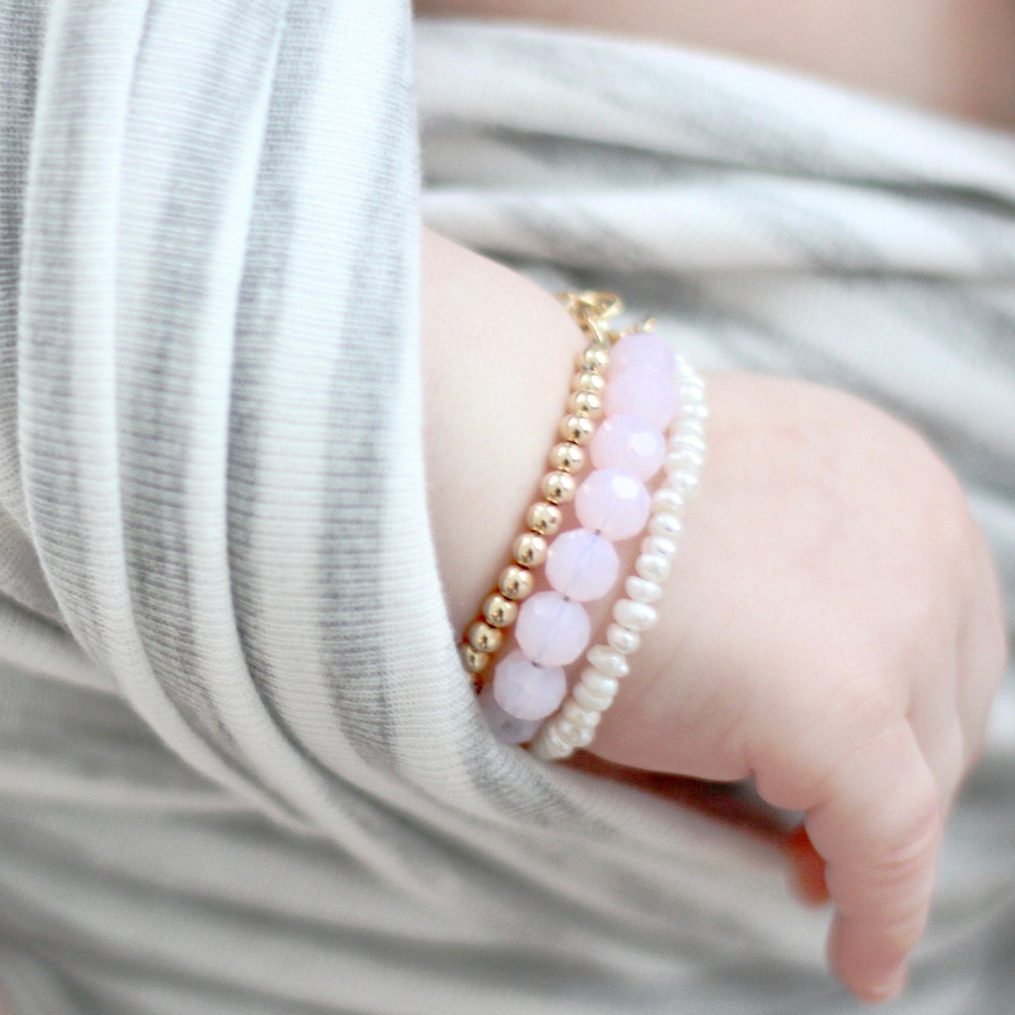 Blush Baby Bracelet (6MM beads)