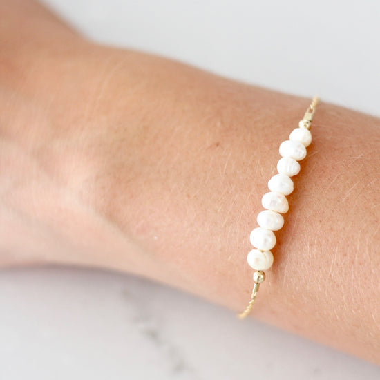 Freshwater Pearl Adult Chain Bracelet (6MM beads)