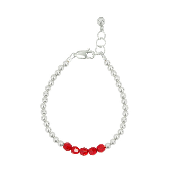 July Birthstone Baby Bracelet (3MM + 4MM beads)