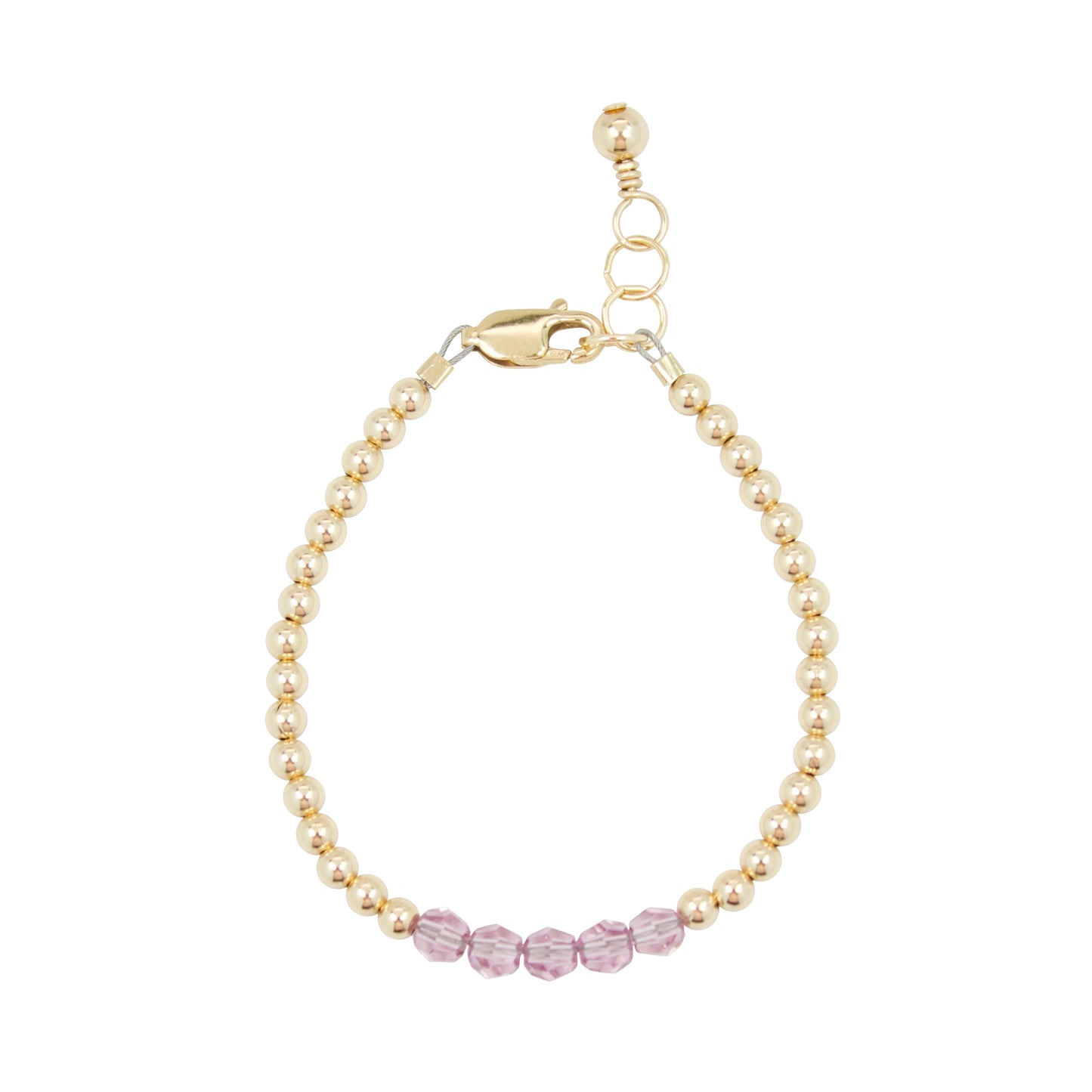 June Birthstone Baby Bracelet (3MM + 4MM beads)