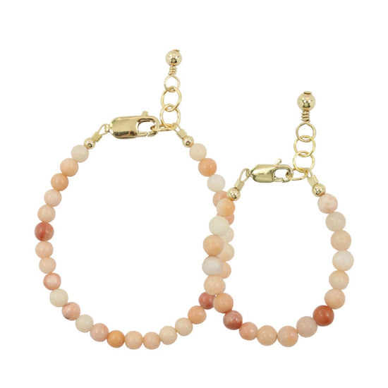 Apricot Mom + Mini Bracelet Set (4MM Beads)