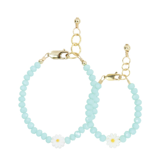Daisy Mom + Mini Bracelet set (Capri 4MM Beads)