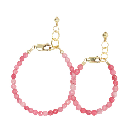Peony Mom + Mini Bracelet set (4MM Beads)