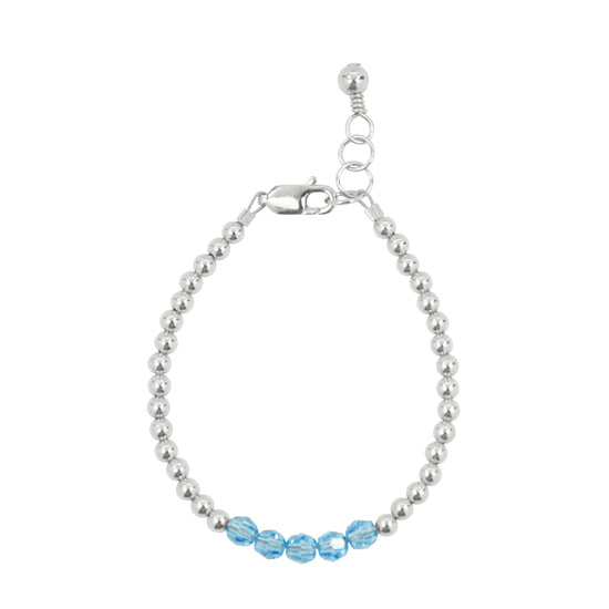 March Birthstone Baby Bracelet (4MM beads)