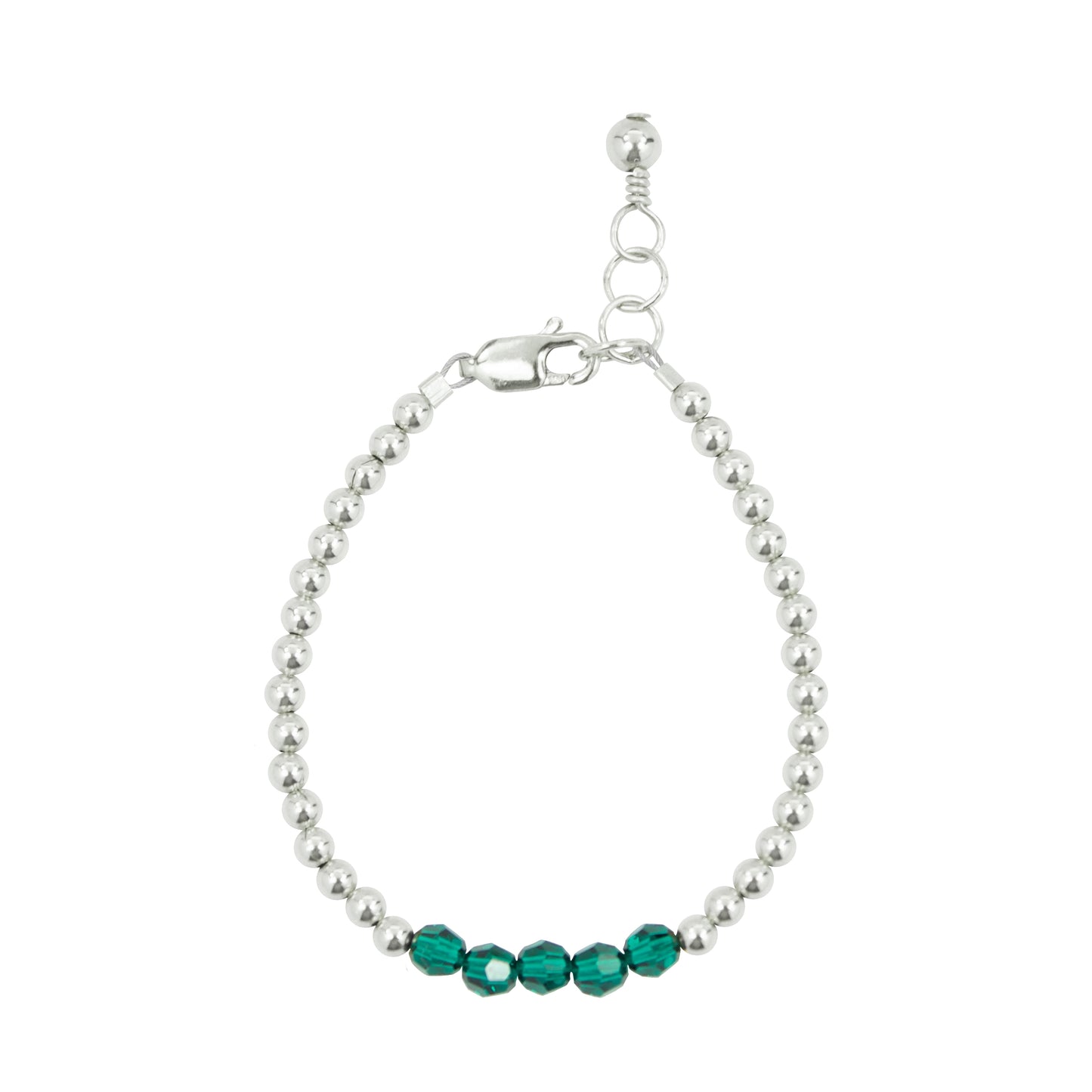 May Birthstone Baby Bracelet (3MM + 4MM beads)