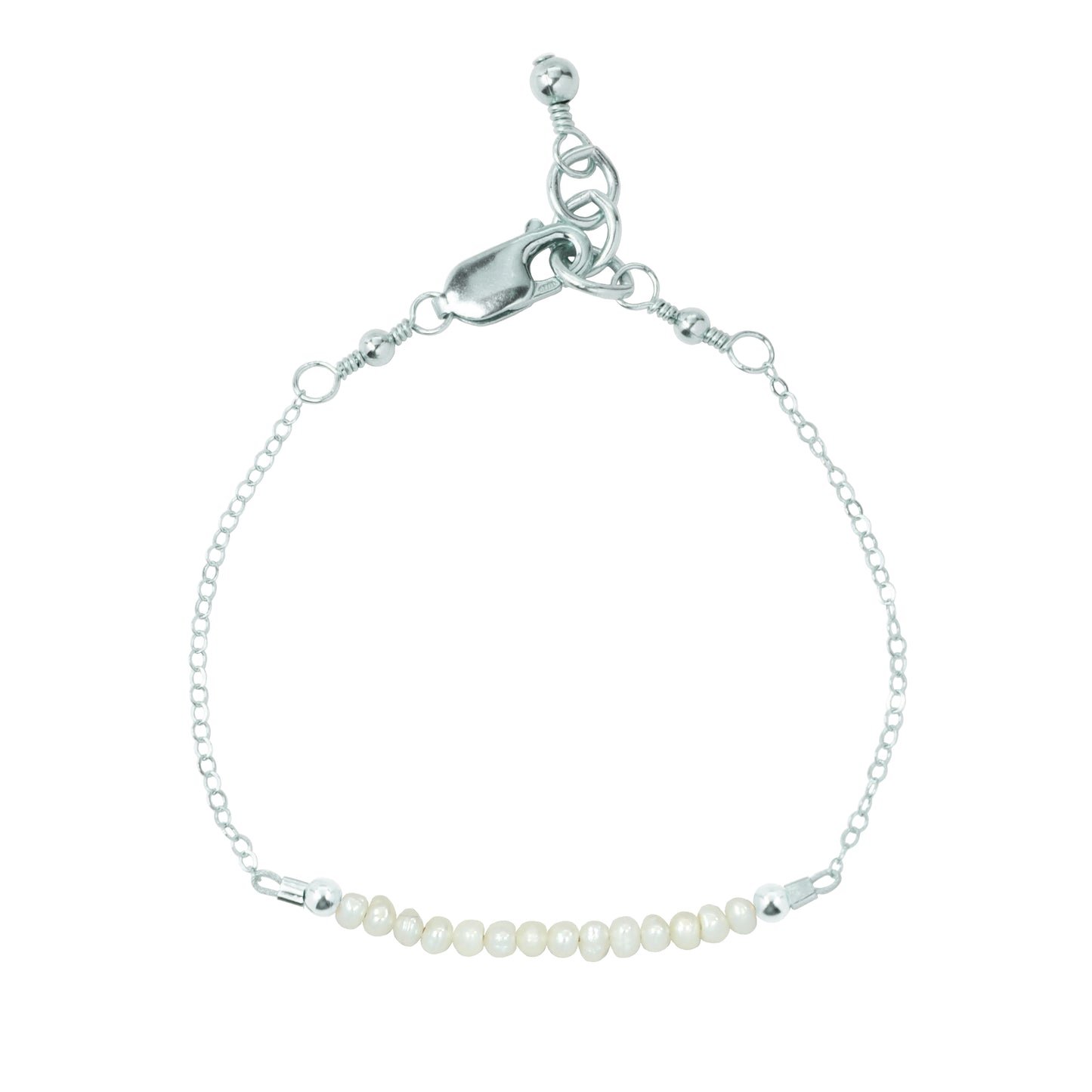 Mini Freshwater Pearl Adult Chain Bracelet (2MM beads)