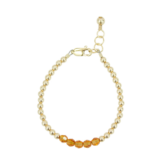 November Birthstone Baby Bracelet (3MM + 4MM beads)