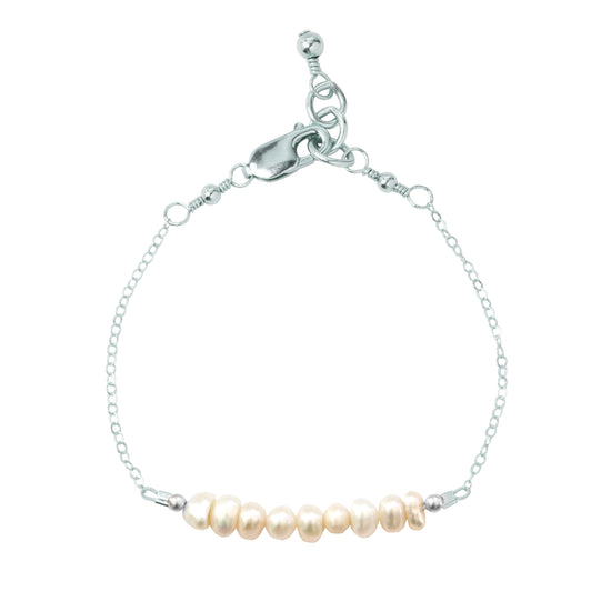 Freshwater Pearl Adult Chain Bracelet (6MM beads)