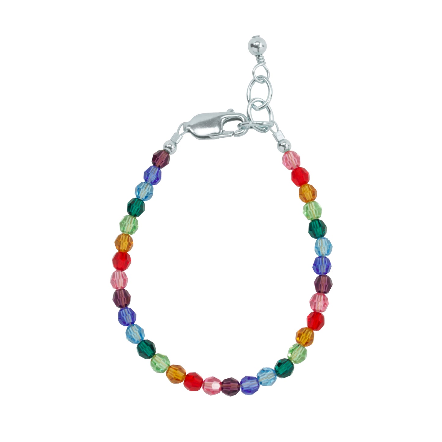 Rainbow Adult Bracelet (4mm Beads) 8 Inches / Gold Filled