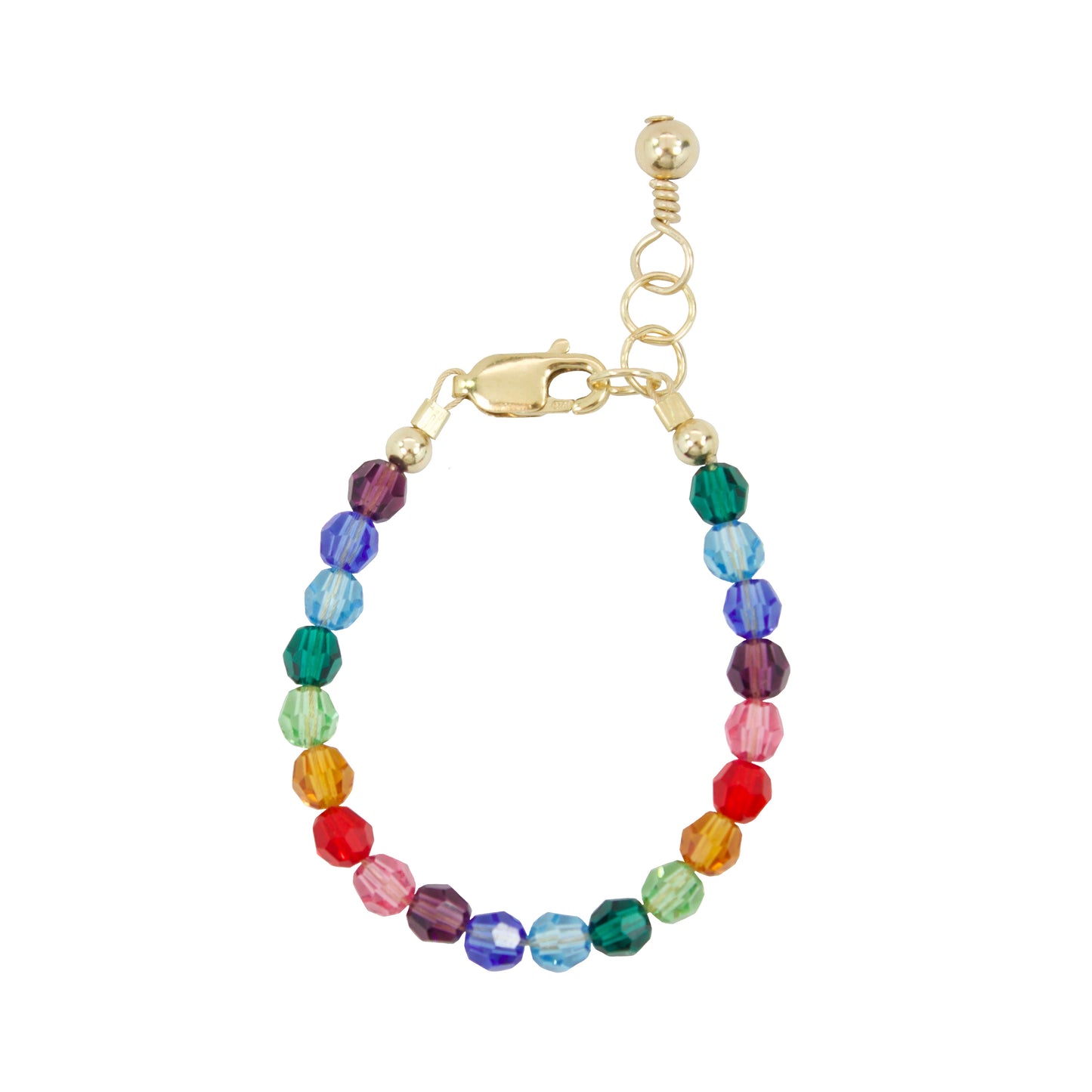 Rainbow Baby Bracelet (4mm Beads) 5 Inches / Gold Filled
