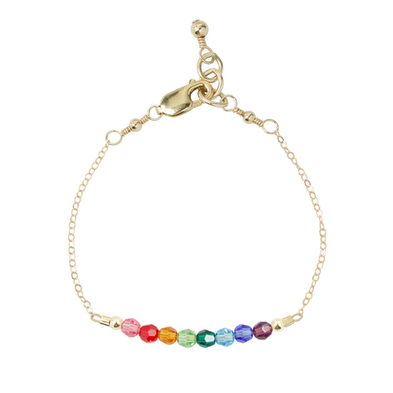 Load image into Gallery viewer, Rainbow Adult Chain Bracelet (4MM beads)
