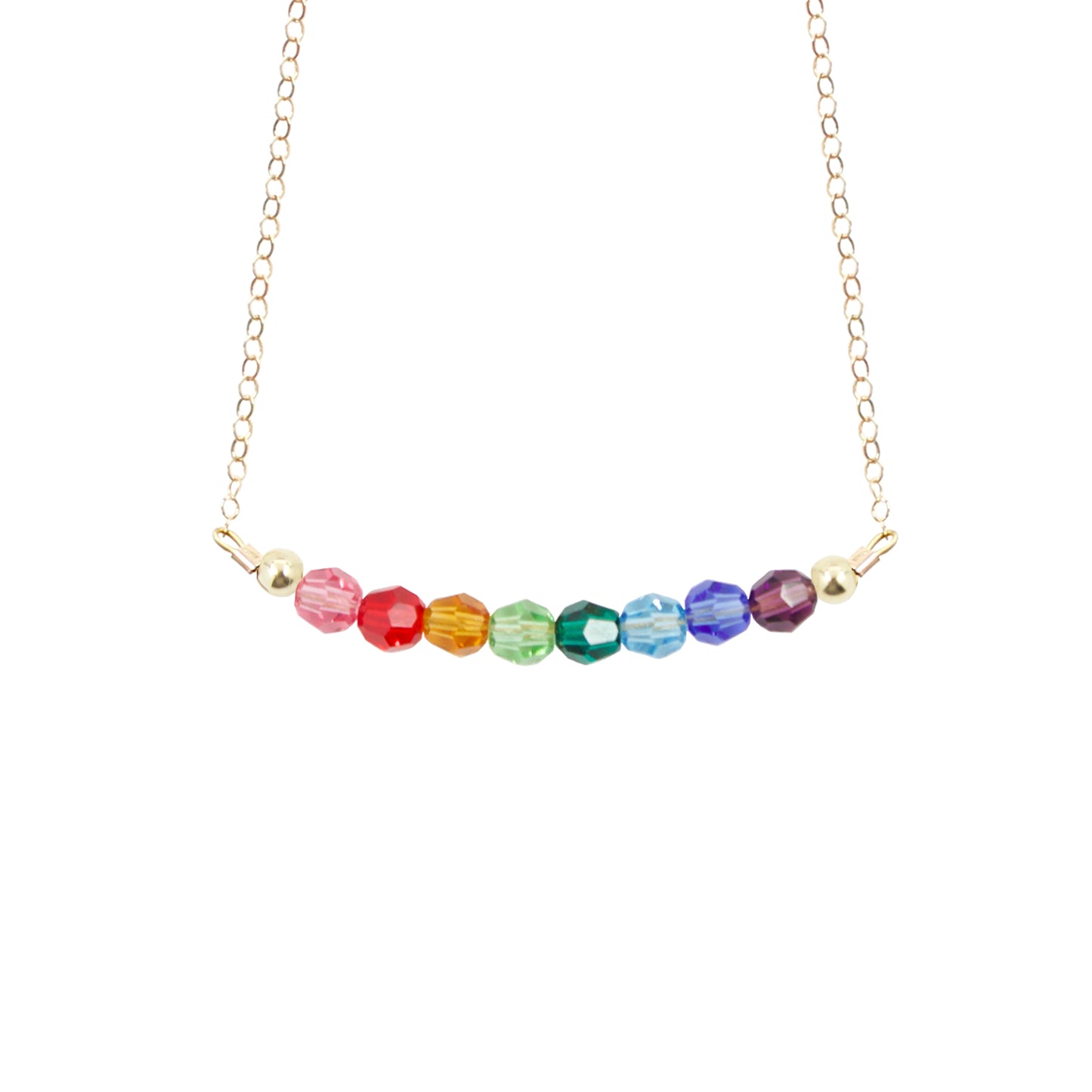 18ct Gold Plated Rainbow Crystal Necklace | Hurleyburley