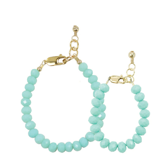 Seaglass Mom + Mini Bracelet set (6MM Beads)
