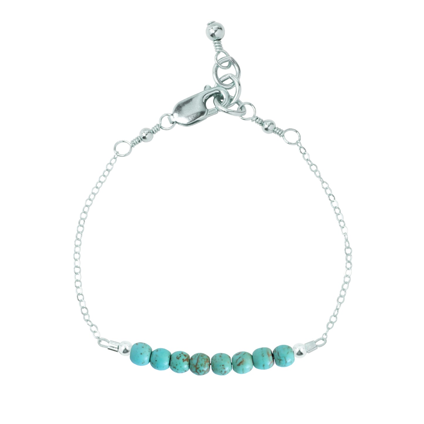 Turquoise Adult Chain Bracelet (4MM beads)
